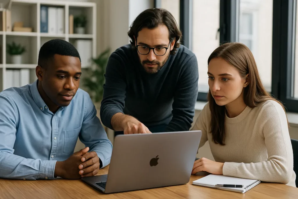 Consultants travaillant sur la maintenance et le support Salesforce
