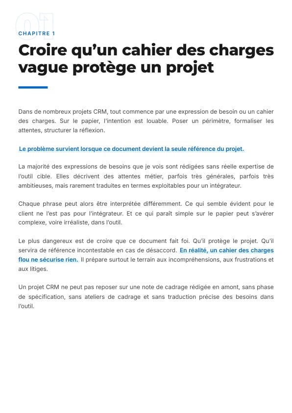 Comment rater son projet CRM : aperçu page 5