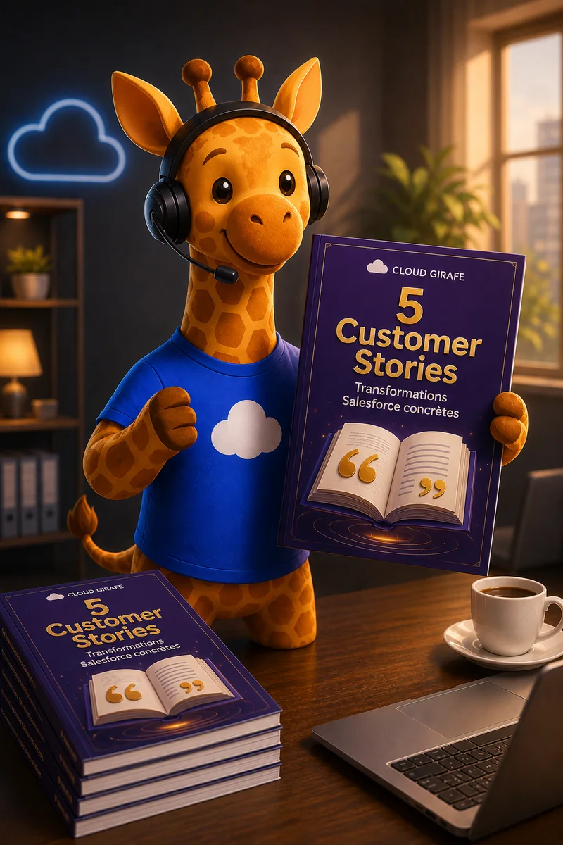 La girafe Cloud Girafe présente le livre blanc « 5 Customer Stories Salesforce ».