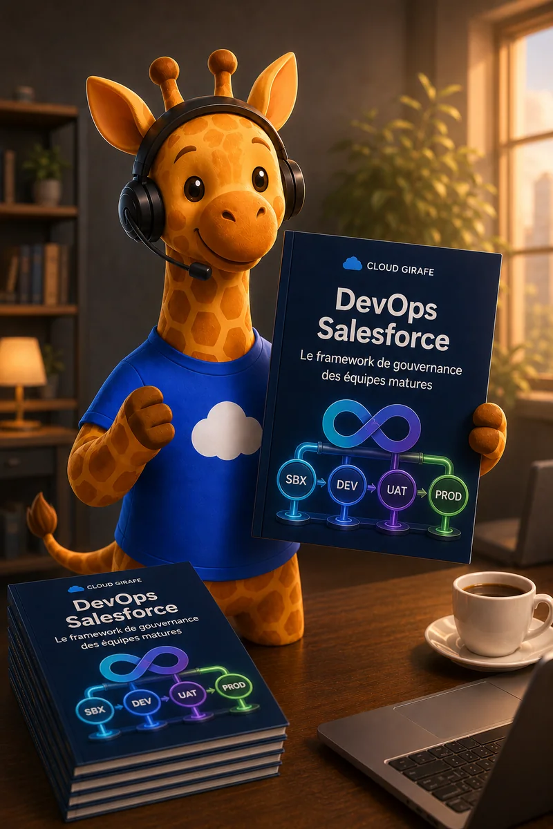 La girafe Cloud Girafe présente le livre blanc « DevOps Salesforce ».