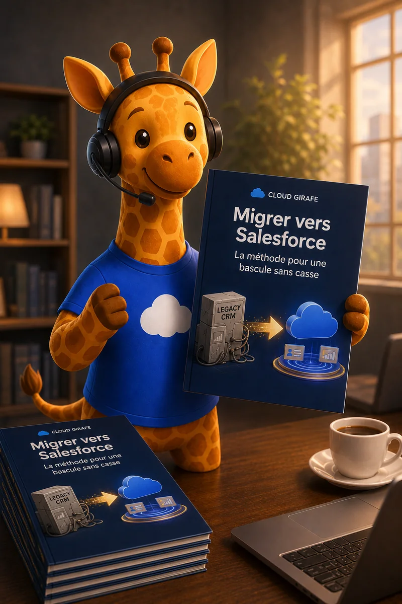 La girafe Cloud Girafe présente le livre blanc « Migrer vers Salesforce sans casser ».