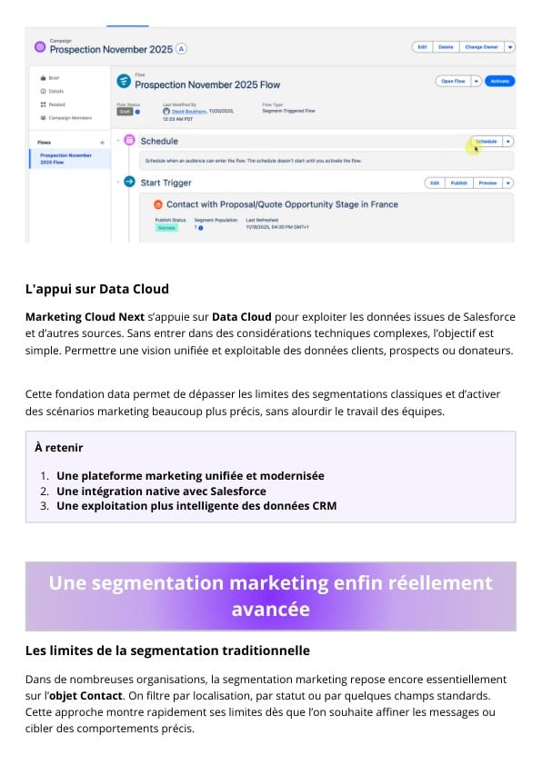 Marketing Cloud Next : segmentation et automatisation : aperçu page 3