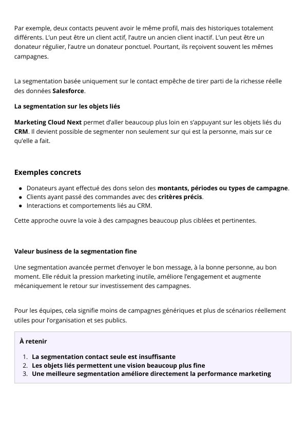 Marketing Cloud Next : segmentation et automatisation : aperçu page 4