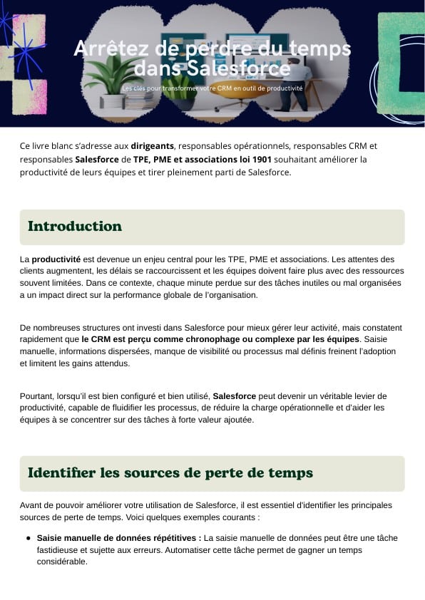 Couverture : Productivité avec Salesforce