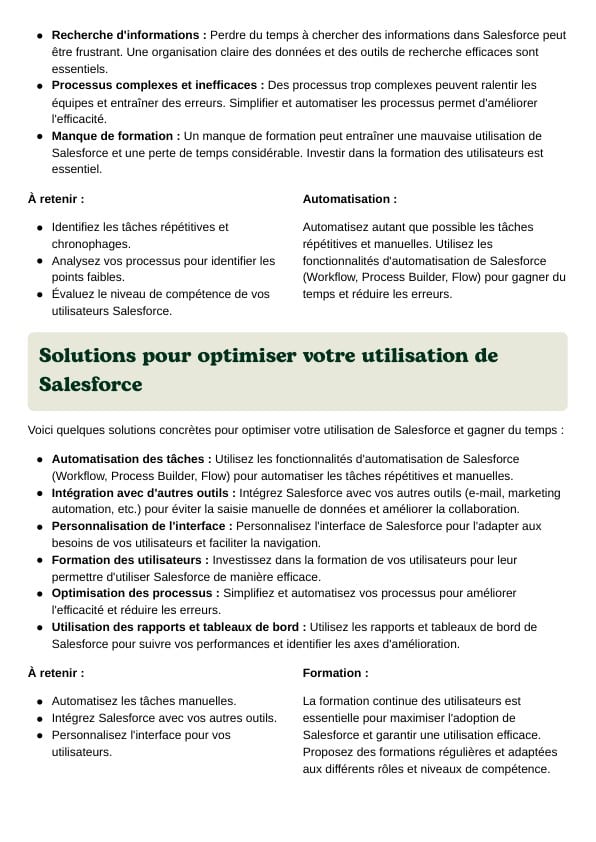 Productivité avec Salesforce : aperçu page 2
