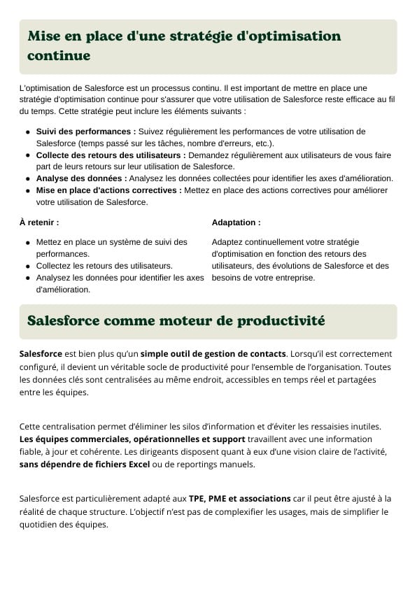 Productivité avec Salesforce : aperçu page 3